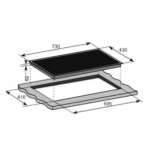 Baumatic BHI222.5-HK WH 73厘米 白之戀人系列 嵌入式雙區電磁爐 白色