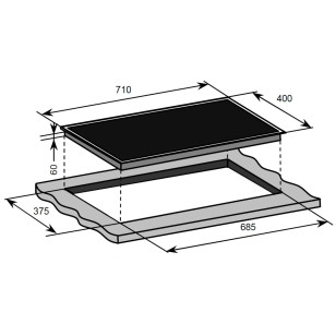 Baumatic BHI714 71厘米 嵌入式雙頭電磁爐