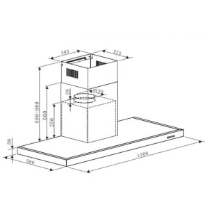 Baumatic BET121X 120厘米 1000m³/h 煙囪式抽油煙機