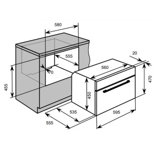 Baumatic BCS496BGL 45厘米 56公升 嵌入式蒸焗爐 雙風扇設計