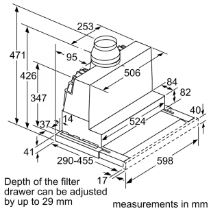 Bosch DFS067A51B 60厘米 728m³/h 拉趟式抽油煙機