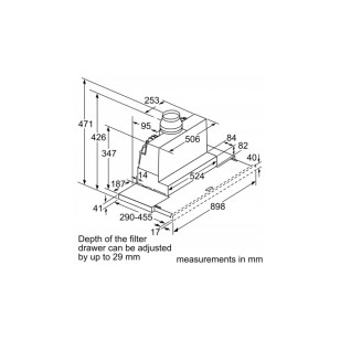 Bosch DFS097A51B 90厘米 729m³/h Serie | 4 拉趟式抽油煙機