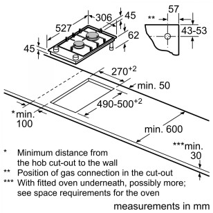 Bosch PRB3A6B70X 30厘米 嵌入式雙頭煤氣煮食爐