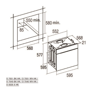 NODOR D 7051 BKHK 70公升多功能嵌入式焗爐