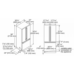 Siemens 西門子 CI36TP02L 518公升 嵌入式雙門雪櫃